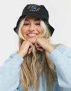 Asos Design Canvas Bucket Hat With Together Logo-black