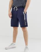 Abercrombie & Fitch Logo Print Sweat Shorts In Navy - Navy