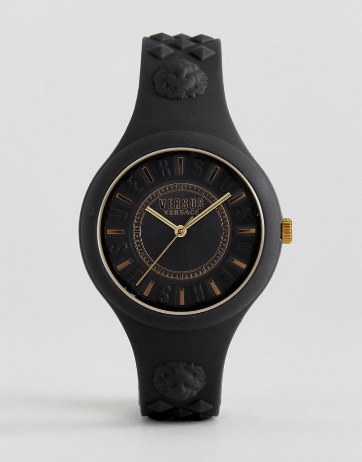 Versus Versace Soq05 Fire Island Silicone Watch In Black - Black