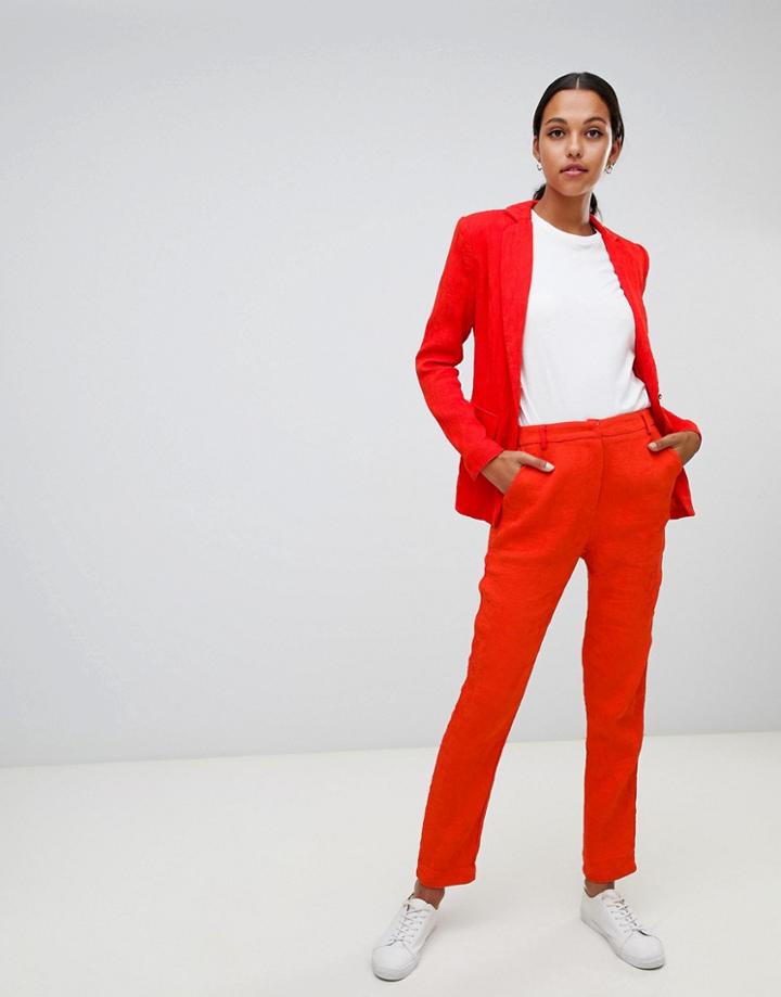 Liquorish Slim Leg Pants-red