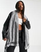 Moschino Micro Logo Scarf In Gray-black