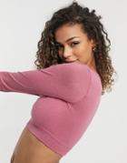 New Look Active Seamless Scoop Neck Top In Deep Pink