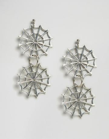 Regal Rose Dolores Double Web Earrings - Silver