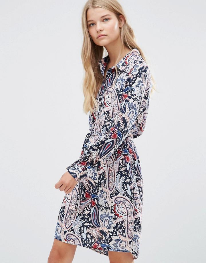 Vila Paisley Shirt Dress - Blue
