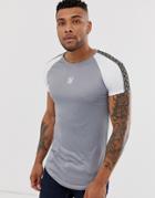 Siksilk Muscle T-shirt With Taping In Gray