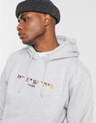 Parlez Nelson Embroidered Hoodie In Gray
