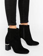 Miss Selfridge Two Tone Heeled Boots - Black