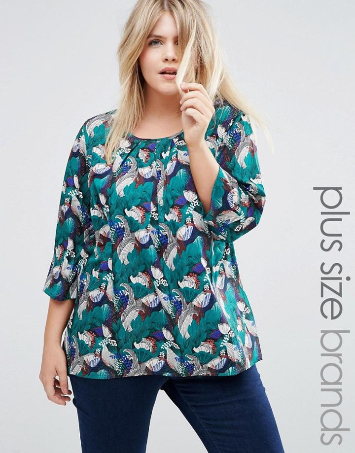 Junarose Plus Pinted Blouse - Blue