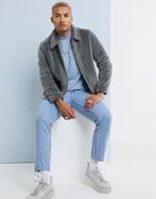 Asos Design Faux Fur Jacket In Gray