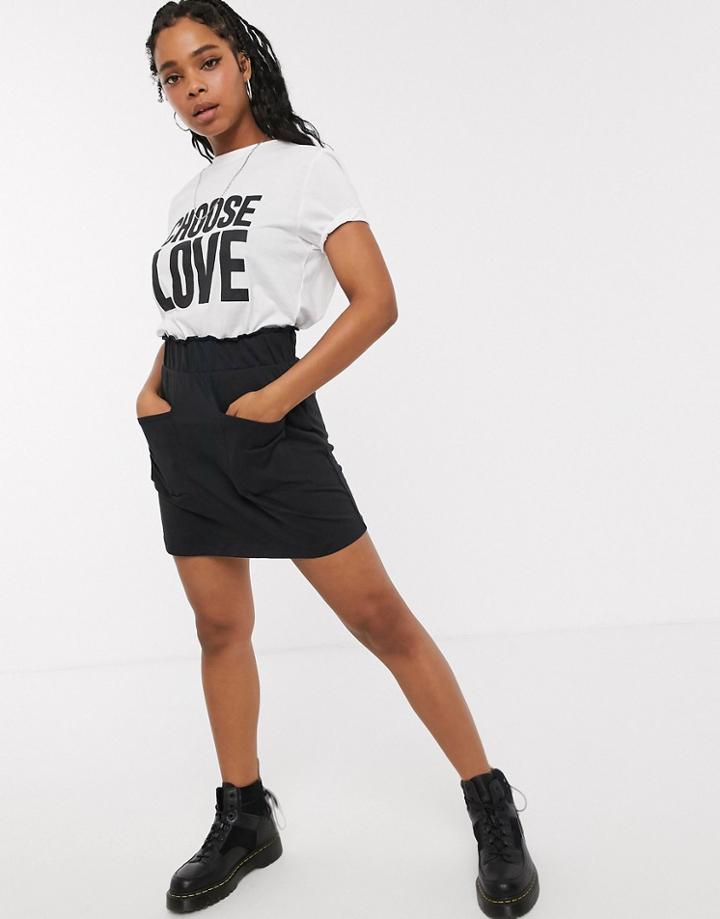 Noisy May Jersey Mini Skirt In Black