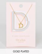 Orelia Gold Plated Large D Initial Necklace - Gold