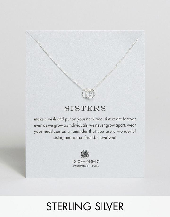 Dogeared Sterling Silver Sisters Linked Ring Reminder Necklace - Silver