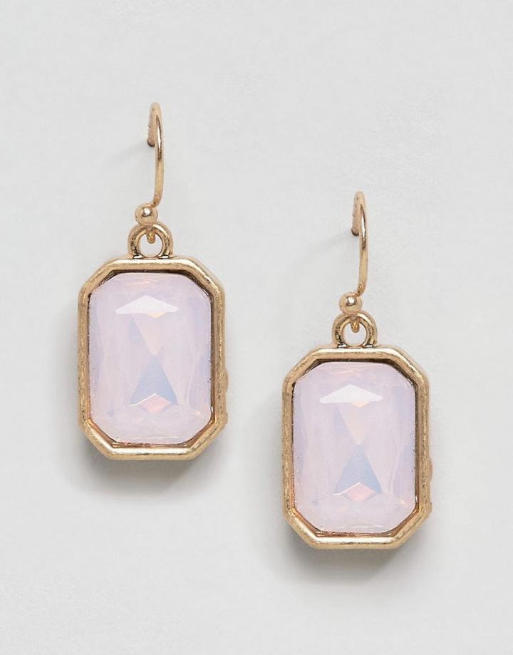 Nylon Pretty Gem Drop Earrings - Pink