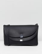 Melie Bianco Vegan Leather Foldover Crossbody Bag - Black