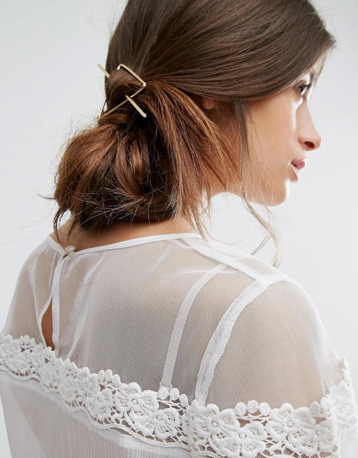 Orelia Star Triangle Through Hair Clip - Gold