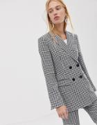 Asos Design Mini Gingham Suit Blazer - Multi