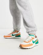 Nike Waffle One Crater Sneakers In Sail/malachite-white