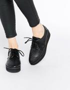 Blink Snake Print Flatform Lace Up Shoes - Black Starry Snake