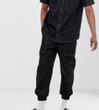 The Ragged Priest Utility Sweatpants With Contrast Stitching Two-piece-black