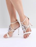 Ted Baker Liosa Embellished T-bar Heeled Sandals - White