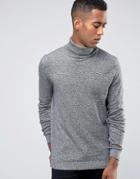 New Look Roll Neck Sweater In Gray - Black