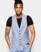 Rudie Slim Fit Light Blue Occasion Vest - Blue