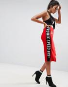 Asos Pencil Skirt With Motocross Detail - Red