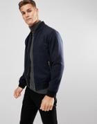 D Struct Wool Bomber Jacket - Navy