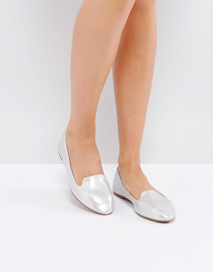 London Rebel Grosgrain Slippers - Silver