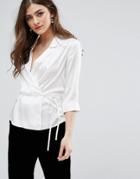 Miss Selfridge Tie Wrap Top - White
