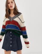 Raga Garcia Sporty Stripe Mohair Blend Sweater - Multi