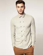 Asos Asymmetric Military Shirt - Gray