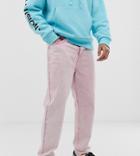 Collusion X005 Straight Leg Jeans In Acid Wash Pink - Pink