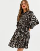 Y.a.s Zebra Print High Neck Dress
