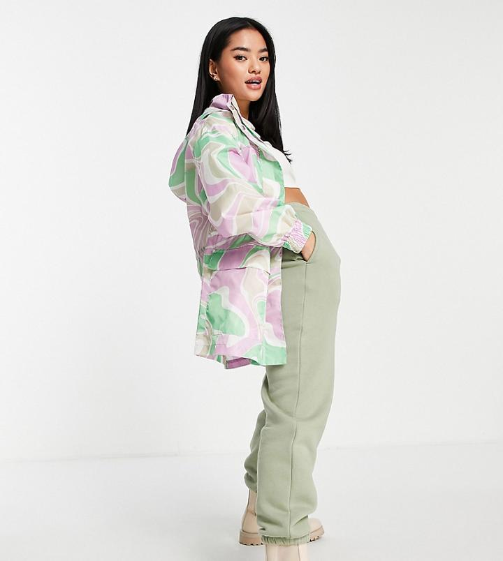 Asos Design Petite Printed Rain Jacket-multi