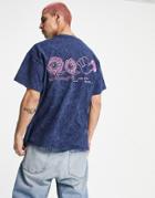 Vintage Supply Daisy Print T-shirt In Navy