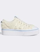 Adidas Originals Nizza Bold Sneakers In Wonder White Sherpa