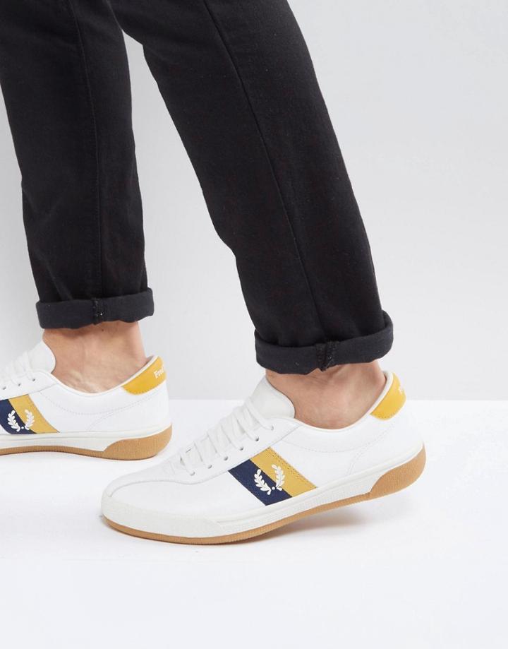Fred Perry B1 Sports Authentic Tennis Leather Sneakers White - White