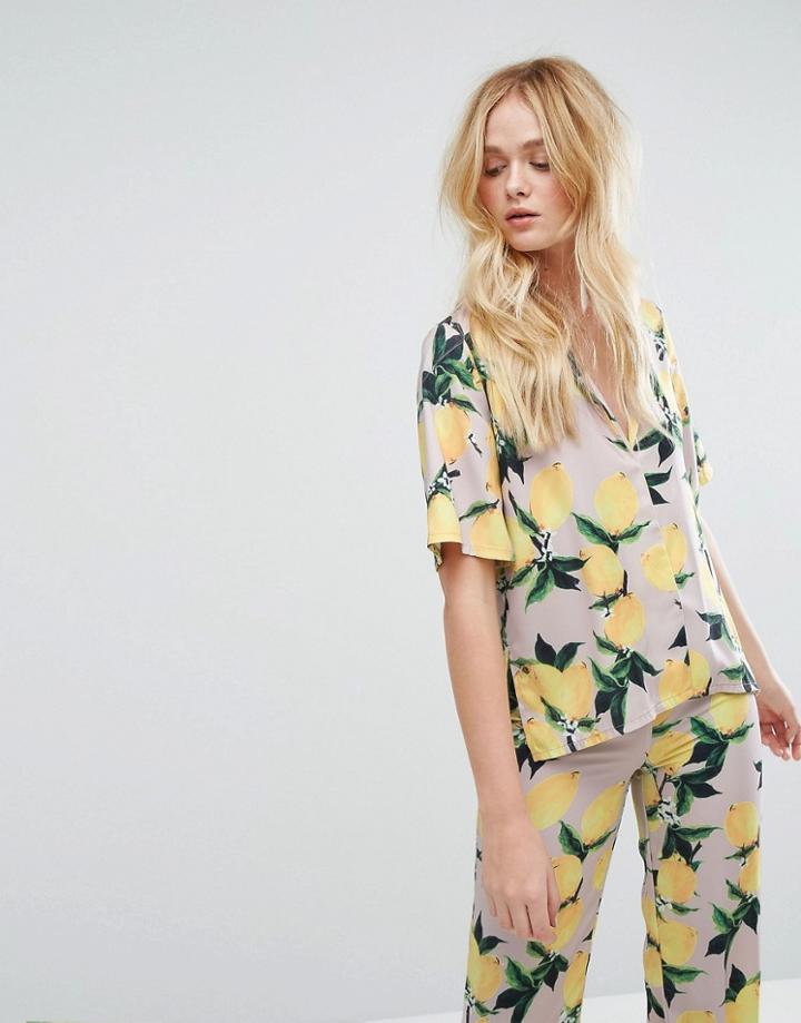 Aeryne All Over Printed Cropped Shirt - Multi