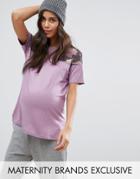 Missguided Maternity Camo Mesh Panel Tee - Purple