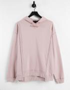 Asos Design Set Oversized Hoodie With Seam Detailing In Pink