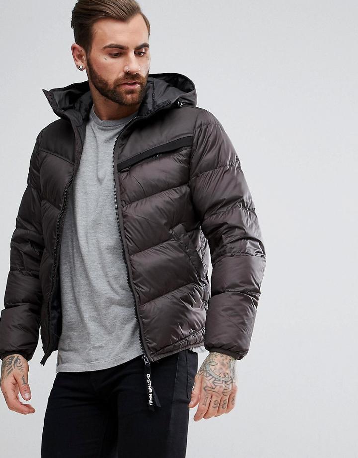 G-star Attacc Quilted Hooded Down Jacket - Brown
