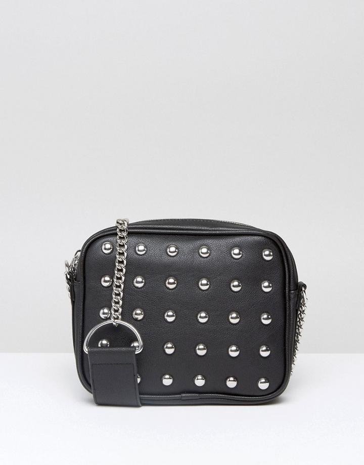 Monki Stud Detail Cross Body Bag - Black