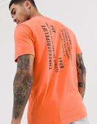 Adidas Athletics Logo T-shirt With Back Print In Orange - Orange