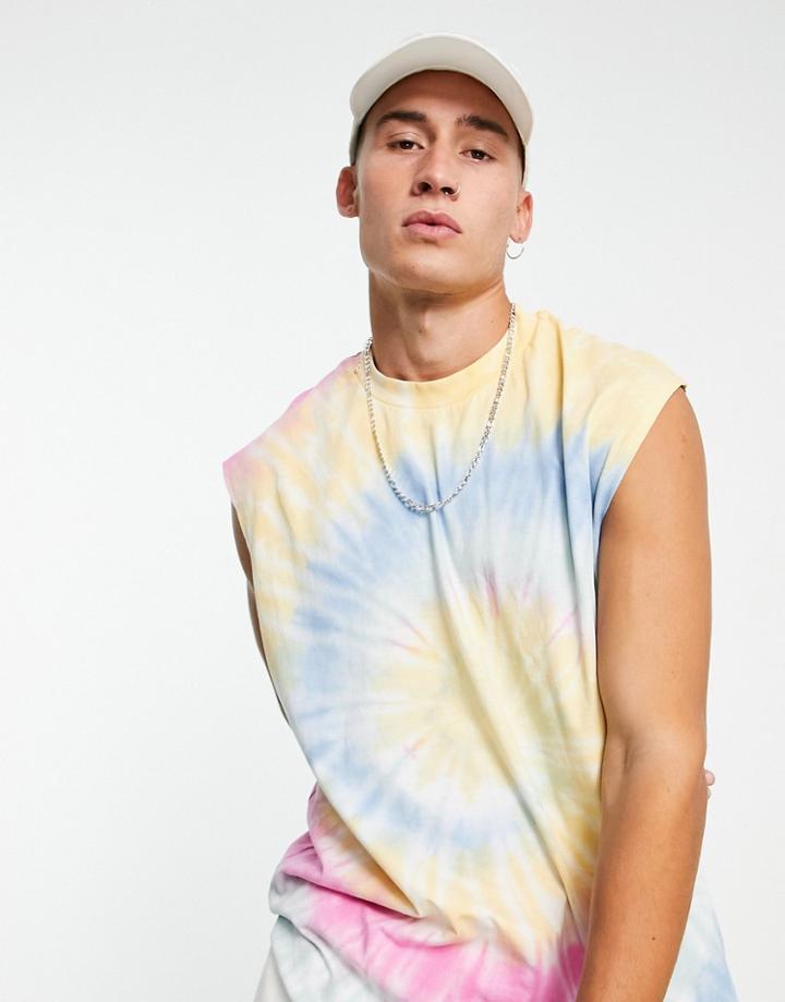 Asos Design Oversized Tank In Tie Dye-multi