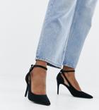 New Look Suedette Pointed Pumps In Black