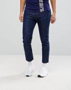 Love Moschino Cropped Slim Fit Jeans In Indigo - Blue
