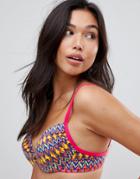 Lepel Rainbow Beach Twist Plung Bikini Top - Pink