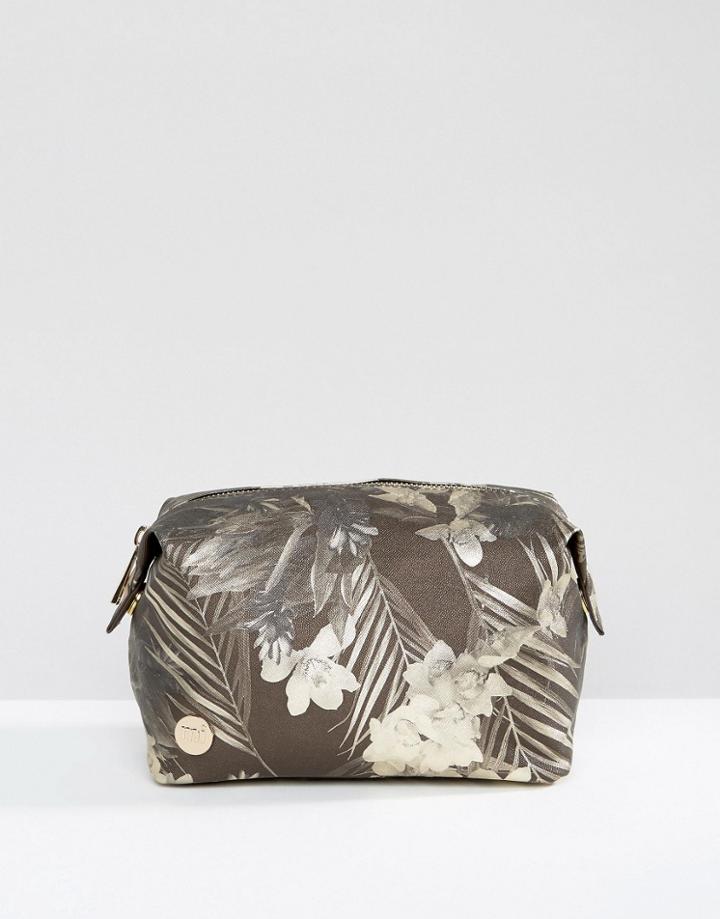 Mi-pac Make-up Bag In Tropical Metallic - Black