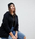 Asos Curve Zip Through Hoodie - Black
